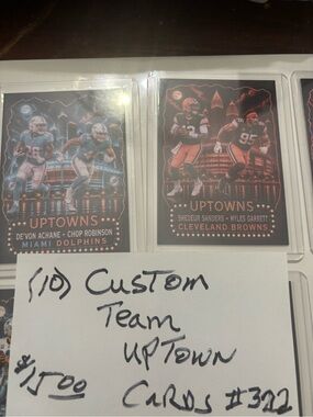 Custom Team NFL Collector Card Set - Black & Orange